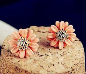 [grxjy530032]Orange flower earrings
