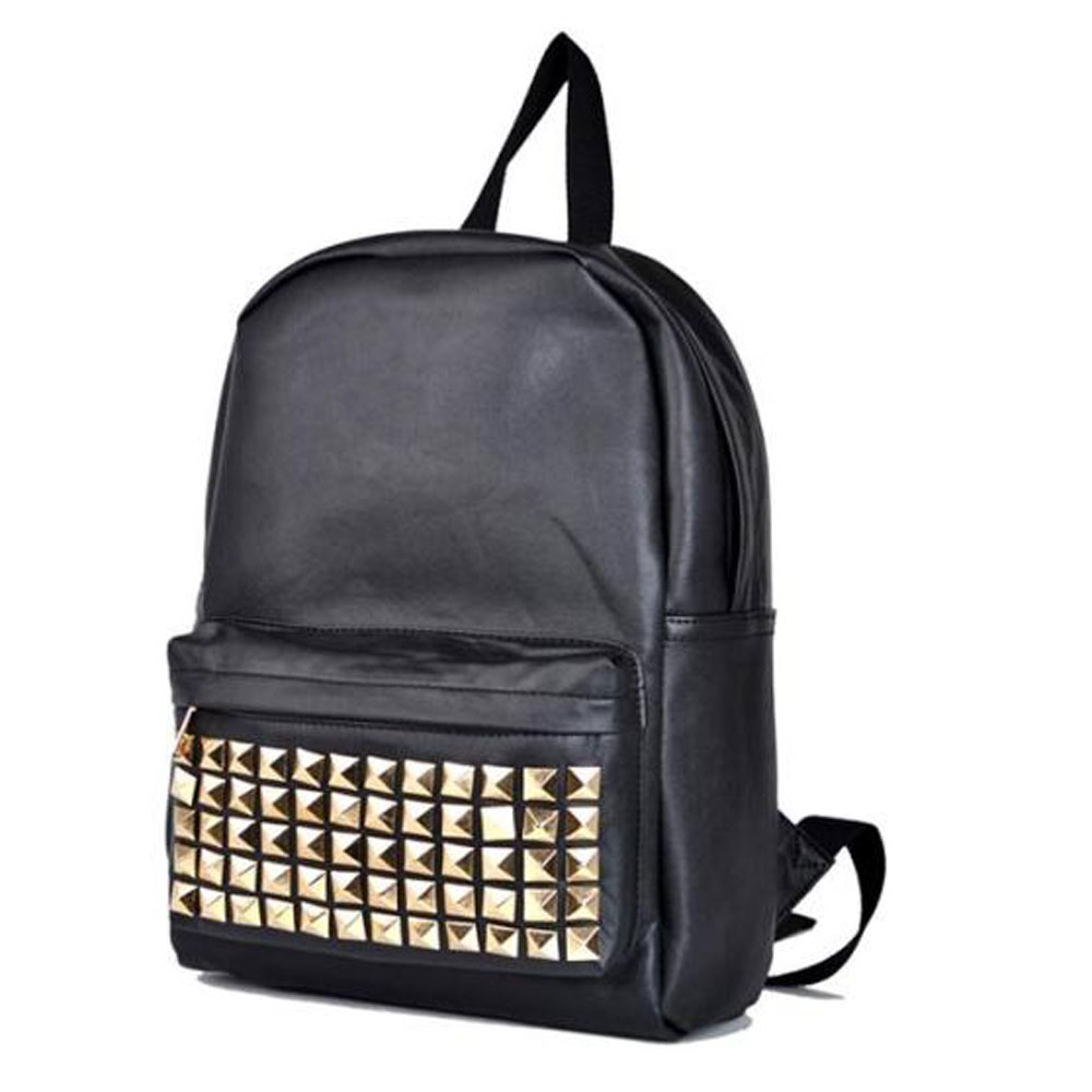 black bag with gold studs