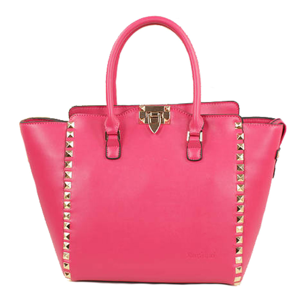 Metallic Spiked Rivets Purse Tote Handbag With Shoulder Strap [grxjy520321] on Luulla